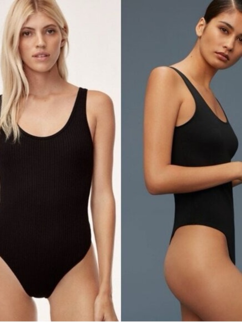 Wilfred Free Artizia Black Leila Ribbed Thong Bottom Bodysuit Size XS